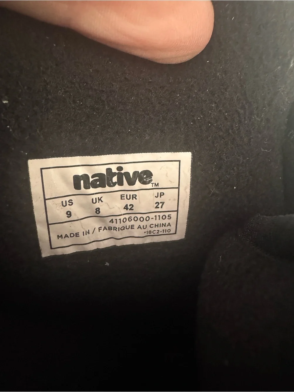 Native Man (Unisex) Black High-Top Sneaker Boot size 9Man 11 Woman’s